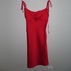 Mini Red Satin Dress